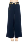 ALEXIA ADMOR CASSIE GROMMET HIGH WAIST WIDE LEG PANTS