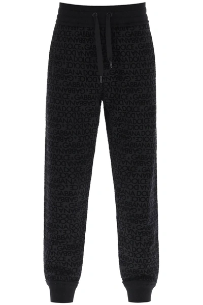 Dolce & Gabbana Cotton Trousers With All-over Leopard Print In Black