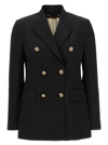 Golden Goose Double-breasted Shoulder Pads Blazer In Black