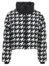 Perfect Moment Nevada Duvet Ii Quilted Houndstooth Down Ski Jacket In White/black