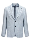 Tagliatore Notched-lapels Single-breasted Blazer In Light Blue