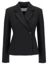 Ferragamo Tailored Blazer With Notched Lapel And Back Vent In Black