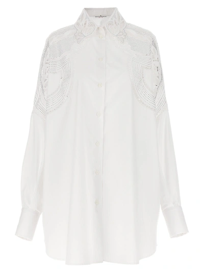 ERMANNO SCERVINO RHINESTONE EMBROIDERY SHIRT SHIRT, BLOUSE