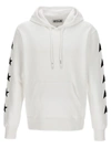 Golden Goose Star Print Hooded Sweater With Kangaroo Pocket In White/black
