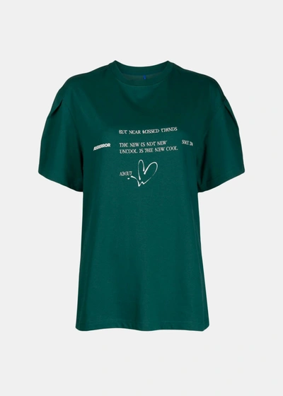 Ader Error Green Artwork Logo-print T-shirt