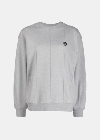 Ader Error Disto Logo-embroidered Panelled Sweatshirt In Grey