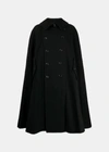 Comme Des Garçons Comme Des Garcons Comme Des Garcons Black Bib-collar Double-breasted Cape In Black
