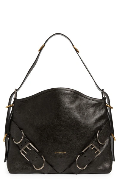 Givenchy Medium Voyou Boyfriend Leather Hobo Bag In Black