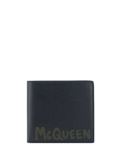 Alexander Mcqueen Wallets In Black/khaki