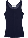 Ami Alexandre Mattiussi Ami Paris Top Navy Blue Braces In Blue