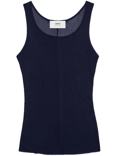 Ami Alexandre Mattiussi Long Tank Top Blue For Women