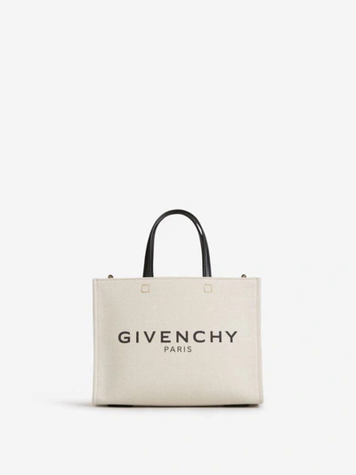 Givenchy Ivory Canvas Mini G Handbag White  Donna Tu In Beige