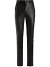 Bally Stripe-detail Leather Tapered Trousers In Black