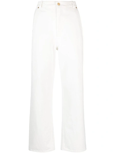 Bally High-waisted Straight-leg Jeans In White