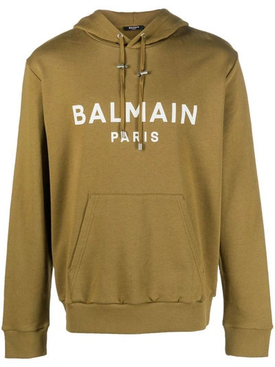 Balmain Sweaters In Khaki/white