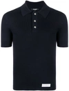 Balmain Polo Shirt In Merino Wool In Blue