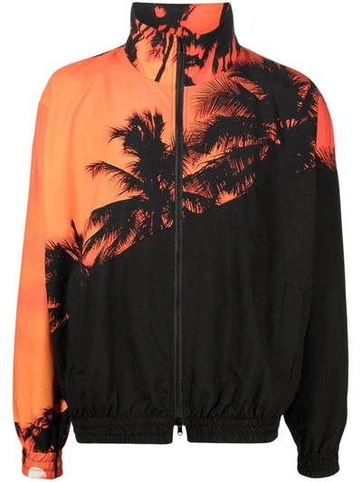 Blue Sky Inn Palm-tree Print Bomber Jacket In Black