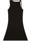 Courrèges Strap-detail Jersey Minidress In Black