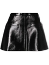 Courrèges Trapeze-silhouette Vinyl Miniskirt In Black