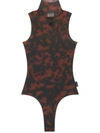 Courrèges Tortoise High Neck Bodysuit In Havana/tortoise