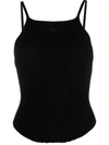 Courrèges Courreges "ribbed Knit Holistic Top In Black