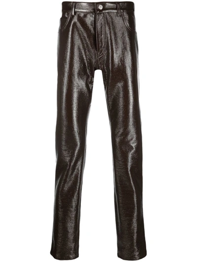Courrèges Vinyl Trousers In Brown