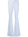 Courrèges Mid-rise Flared Trousers In Blue