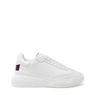 Stella Mccartney Loop Logo-embossed Vegetarian Leather Trainers In White