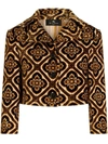 Etro Tapestry Patterned Cropped Velvet Jacket In .