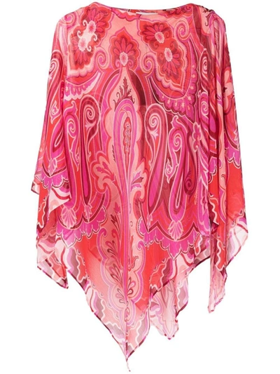 Etro Paisley-print Crepon Coverup In Pink