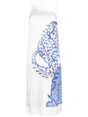 Ferragamo Midi Dress With Sleeveless Spaghetti Straps In Blue