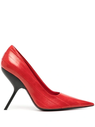 Ferragamo Eva 105mm Leather Pumps In Red