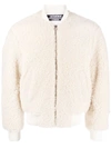 Jacquemus Le Blouson Pilou Shearling Bomber Jacket In Off-white