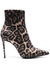 Le Silla Eva 100mm Leopard-print Boots In Savannah