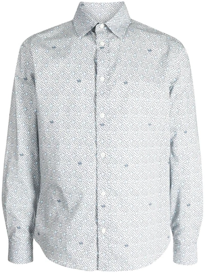 Maison Kitsuné Graphic-print Cotton Shirt In White