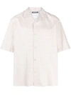 Moschino Signature Logo Jacquard Cotton Shirt In White