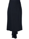 Moschino Pleated Asymmetric Midi Skirt In Blue