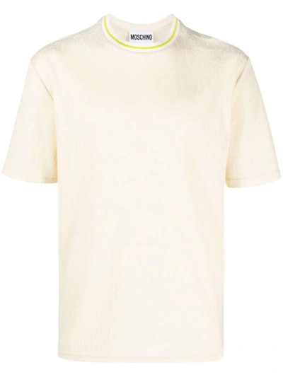 Moschino Logo-embroidered Crew-neck T-shirt In White