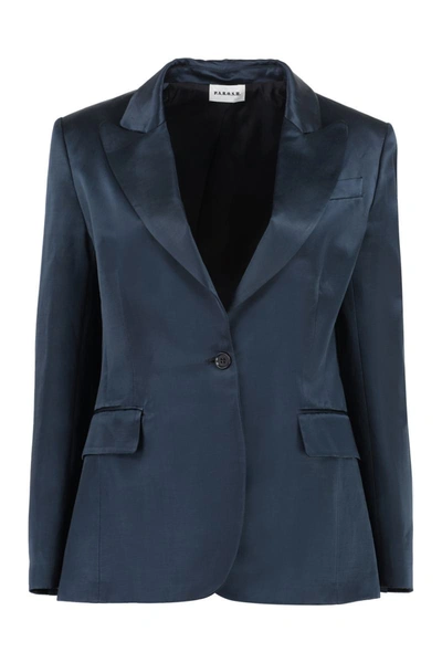 P.a.r.o.s.h Blazer In Linen And Viscose In Blue