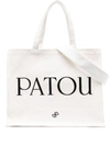 Patou Versatile Rectangular Tote Bag In White