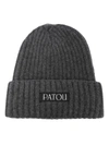 Patou Logo-patch Ribbed Beanie In Graphite
