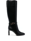Sergio Rossi High Heel Buckled Boots In Black
