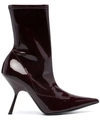 Sergio Rossi Woman Ankle Boots Burgundy Size 7 Textile Fibers In Mora