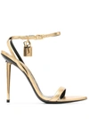 TOM FORD TOM FORD POINTED LAMINATED LEATHER HEEL SANDALS