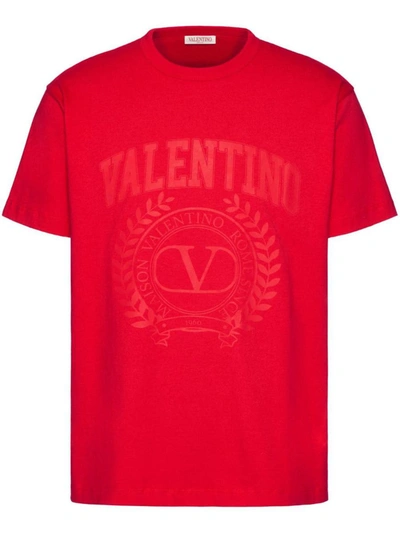 Valentino Logo-print Cotton T-shirt In Red