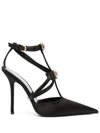 Versace Gianni Ribbon Cage 110mm Pumps In Black