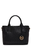 Anne Klein Small Woven Tote With Detachable Pouch In Black