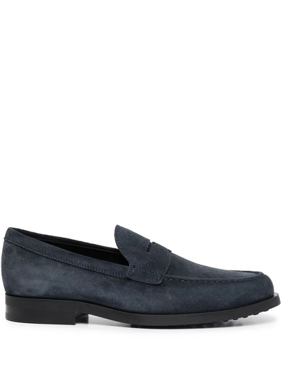 Tod's Classic Penny Loafers In Blue
