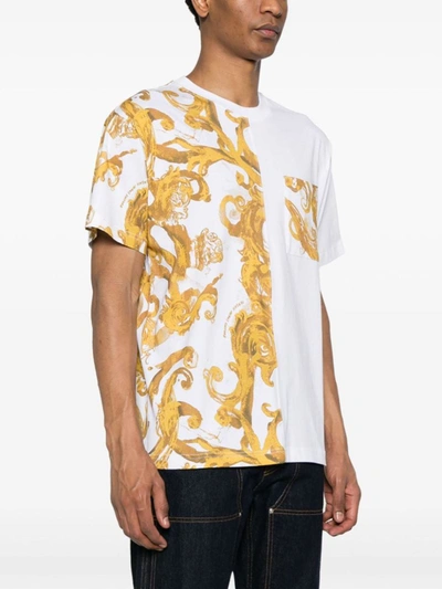 Versace Jeans Couture Contrast Print T-shirt In White