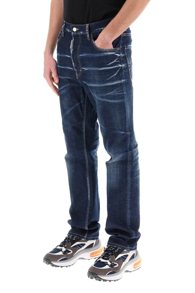 Dsquared2 642 Stretch Cotton Denim Jeans In Blue